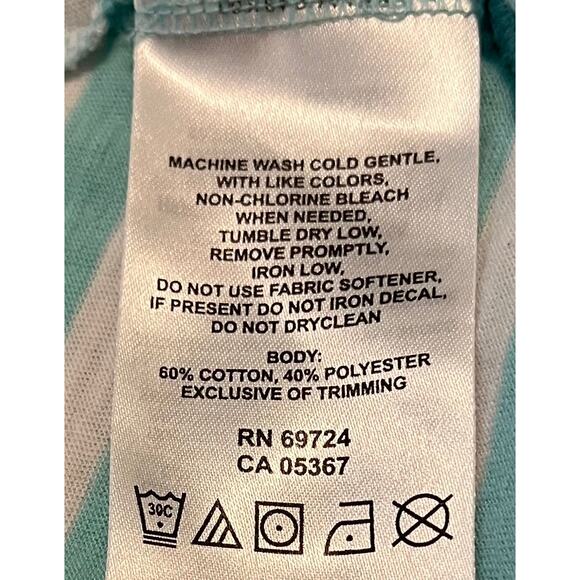 COLUMBIA 3/4 SLEEVE, PULL-OVER TOP, WOMENS, L, LIGHT GREEN & WHITE STRIPES - Picture 11 of 11